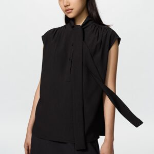 bow tie sleeveless blouse