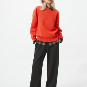 pile lined wide sweatpants