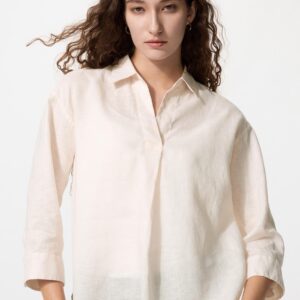 premium linen skipper collar shirt