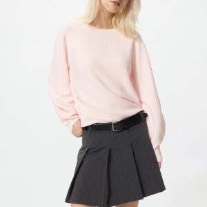 3d knit cotton volume sleeve sweater