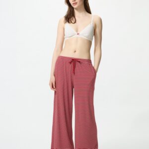 ribbed wide easy pants | stripe