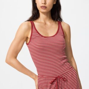 ribbed sleeveless top | striped