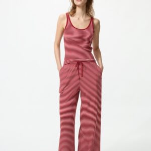 ribbed wide easy pants | stripe | tall