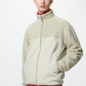 fleece full zip jacket | color block