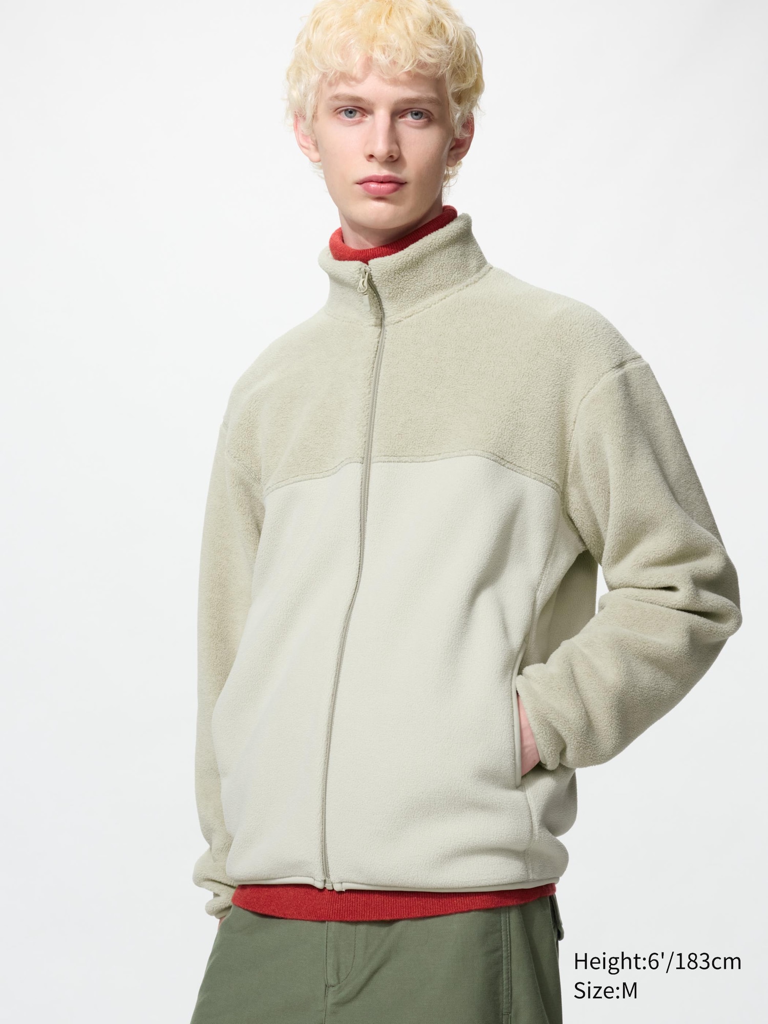 fleece full zip jacket | color block fleece full zip jacket | color block