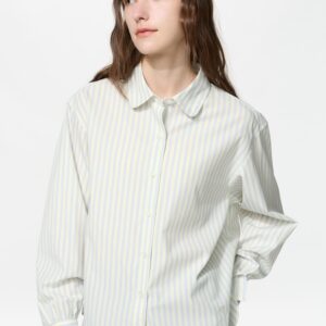cotton volume sleeve shirt | striped