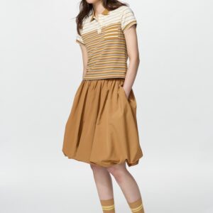 balloon gather midi skirt