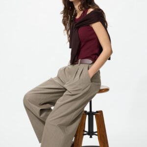 smart wide straight pants | check