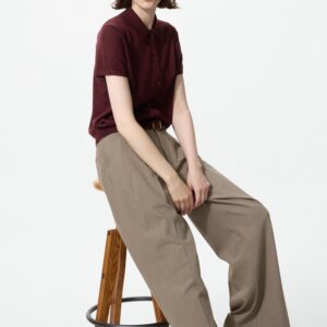 smart wide straight pants | check | tall