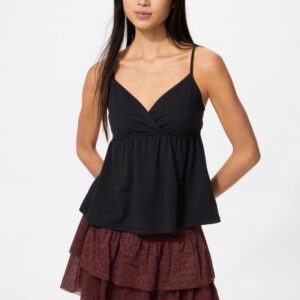 shirring volume frill mini skirt