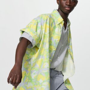 oxford oversized shirt | short sleeve | printed