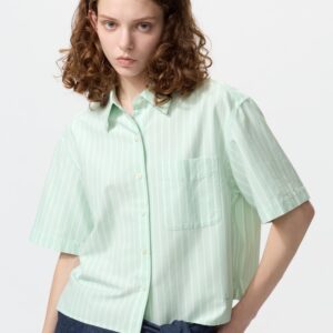 oxford boxy short sleeve shirt | striped