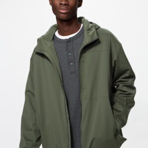 windproof fleece full zip hoodie