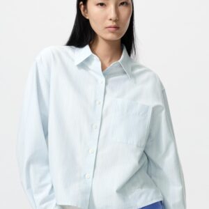 oxford boxy cropped shirt | striped