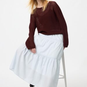tiered maxi skirt | stripe