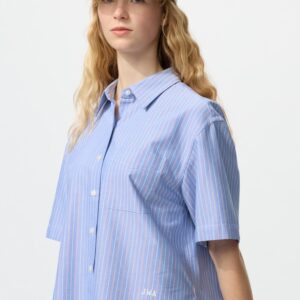 oxford boxy short sleeve shirt | striped