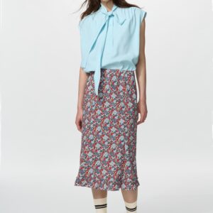 flare long skirt | print