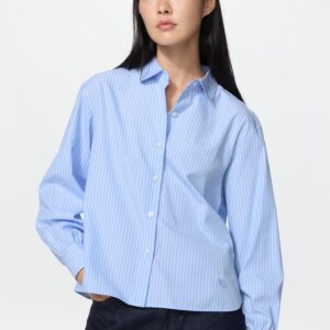 cotton volume sleeve shirt | striped