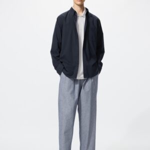 linen blend easy ankle pants | striped