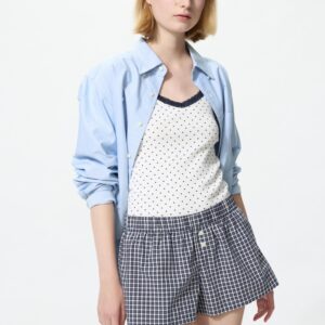 cotton boxer easy shorts | check
