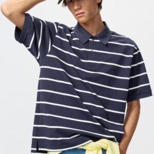 dry pique striped polo shirt | wide stripe