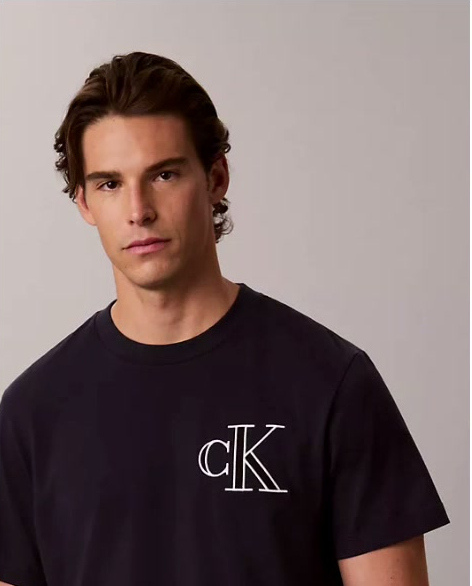 varsity monogram patch t shirt