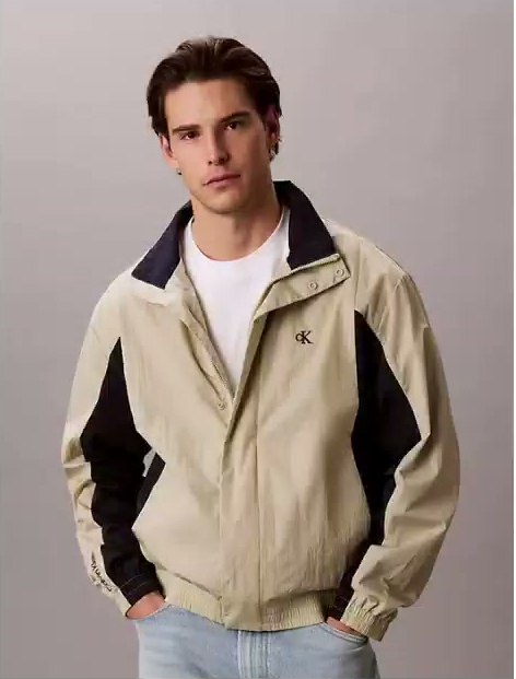 lightweight nylon colorblock windbreaker jacket