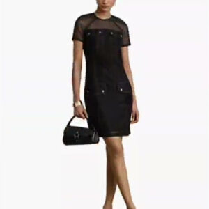 women's mesh short sleeve shift dress