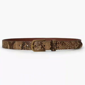 python embossed leather belt