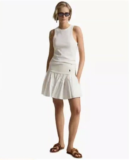 polo ralph lauren — women's mid rise flounce a line mini skirt polo ralph lauren — women's mid rise flounce a line mini skirt