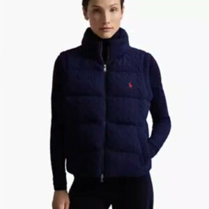 polo ralph lauren — women's carly cable knit wool cashmere sleeveless vest