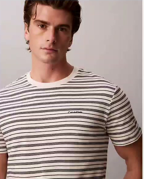 liquid touch striped crewneck tee