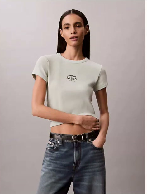 logo graphic rib slim t shirt