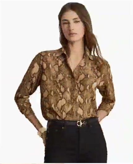 lauren ralph lauren — women's buttoned placket long sleeve shirt lauren ralph lauren — women's buttoned placket long sleeve shirt