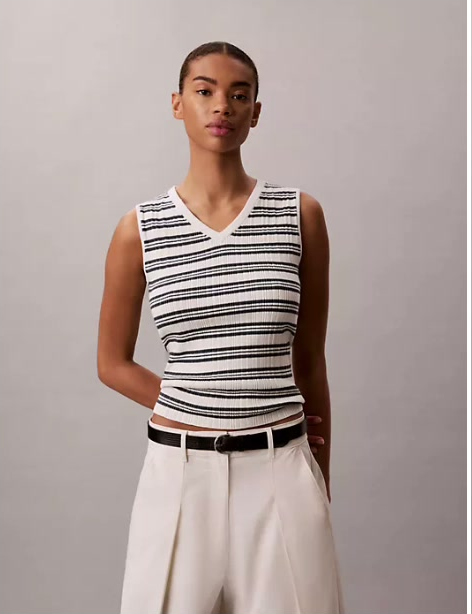 rib v neck tank top