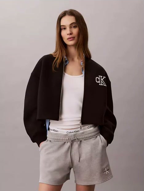 smooth cropped relaxed bomber jacket