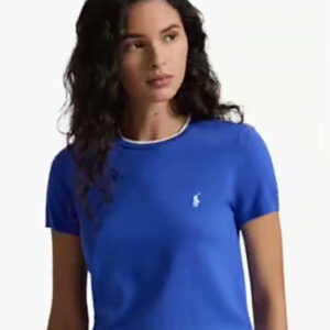 polo ralph lauren — women's us open crew neck short sleeve sweater