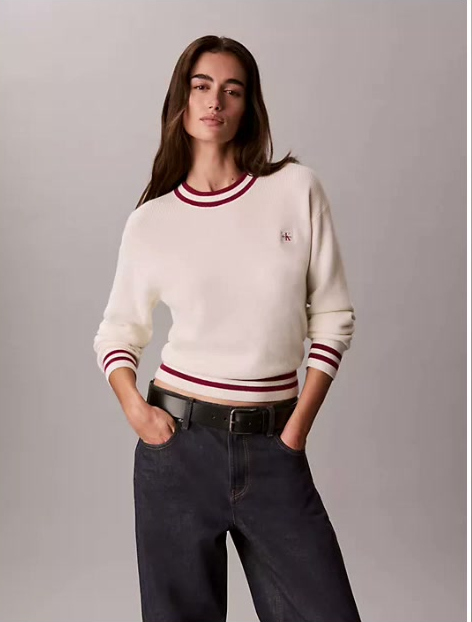 woven monologo crewneck sweater