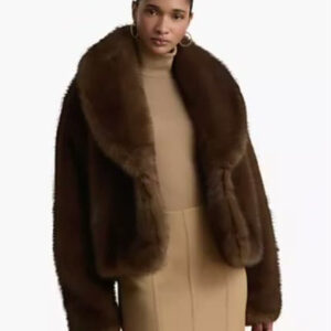 lauren ralph lauren — women's faux fur shawl collar coat