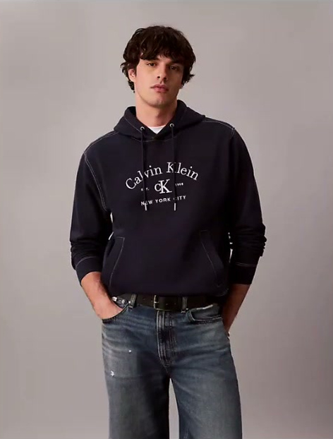 stitch arch logo graphic hoodie