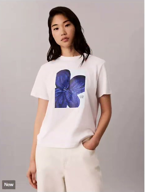 floral graphic logo tee