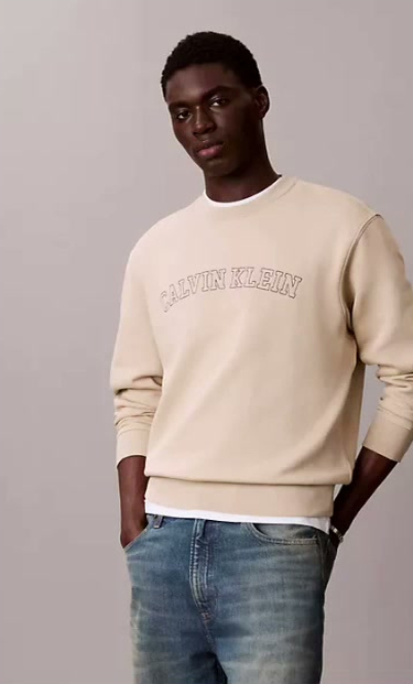 varsity logo graphic fleece sweatshirt