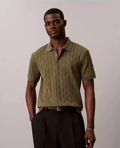 allover emblem logo jacquard polo shirt
