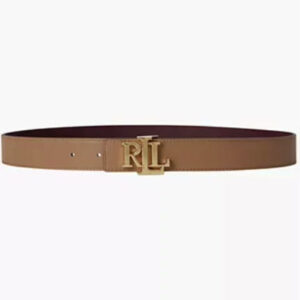 reversible pebbled leather buckle belt