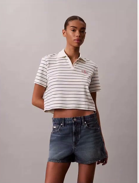 monologo rib cropped polo shirt