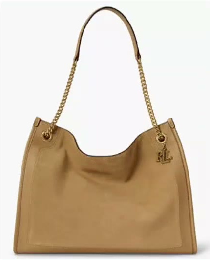 lauren ralph lauren — suede large bradley shopper tote bag lauren ralph lauren — suede large bradley shopper tote bag