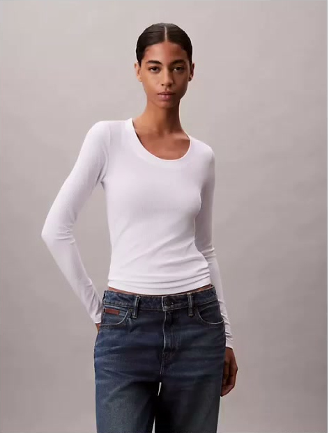 modal stretch rib slim t shirt