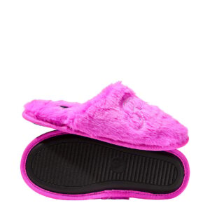 faux fur closed toe slippers