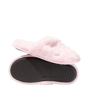 faux fur closed toe slippers