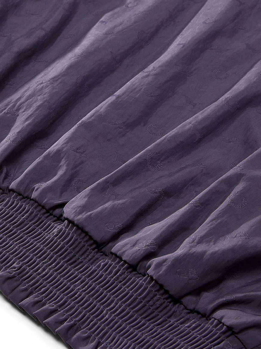 logo jacquard smocked hooded jacket logo jacquard smocked hooded jacket